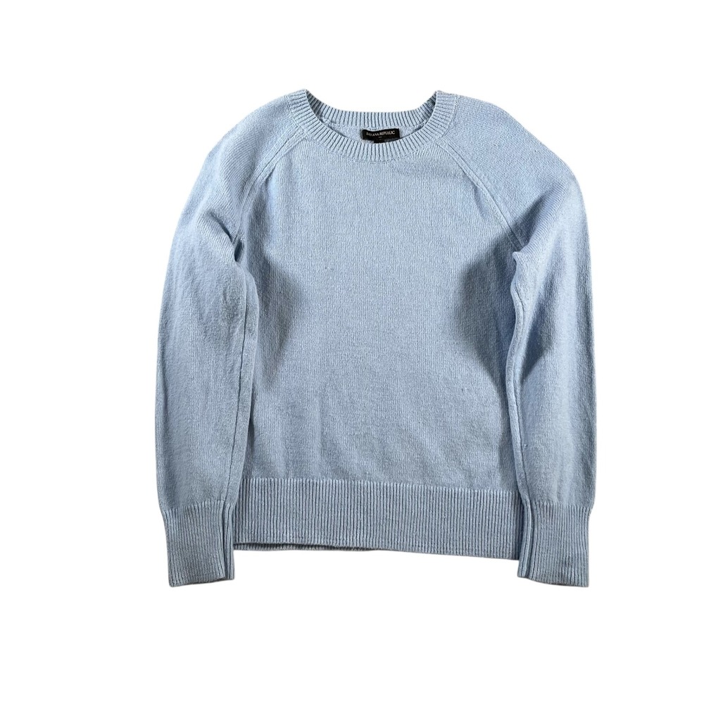 Banana Republic Factory Womens Blue Cotton Blend Crewneck Sweater Size‎ Small